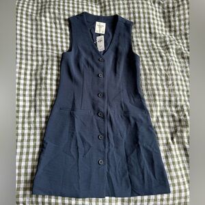 Abercrombie & Fitch Navy Button-Front Mini Dress